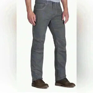 Men’s Kuhl 30”X36” Rebel saddle stitched jean. Vintage patina steel gray. Washed